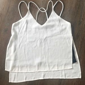 Strappy tank with lace lining